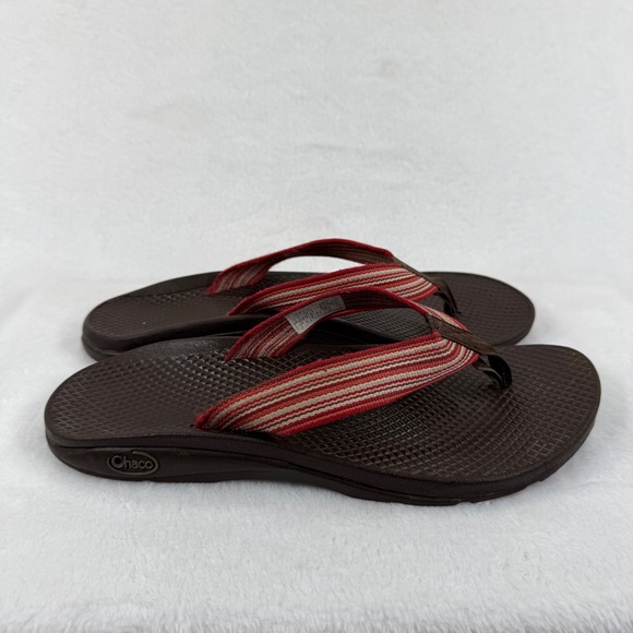 Chaco Women's Flip Flops Sandals Brown Red Striped Size 9 W Summer Casual - Picture 4 of 13